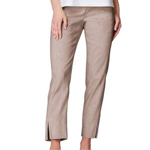 J. JILL Women's Linen Stretch Pull-on Ankle Pants Beige Tan Petite XL Summer